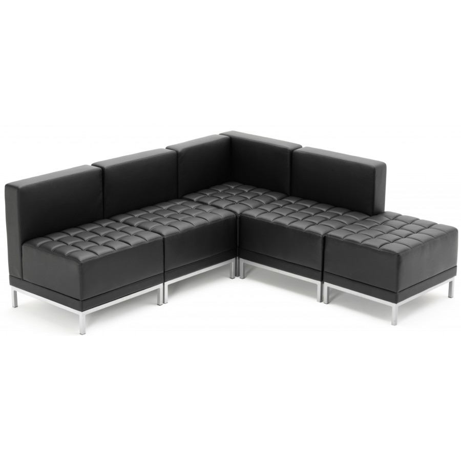 Infinity Modular Black Leather Sofa